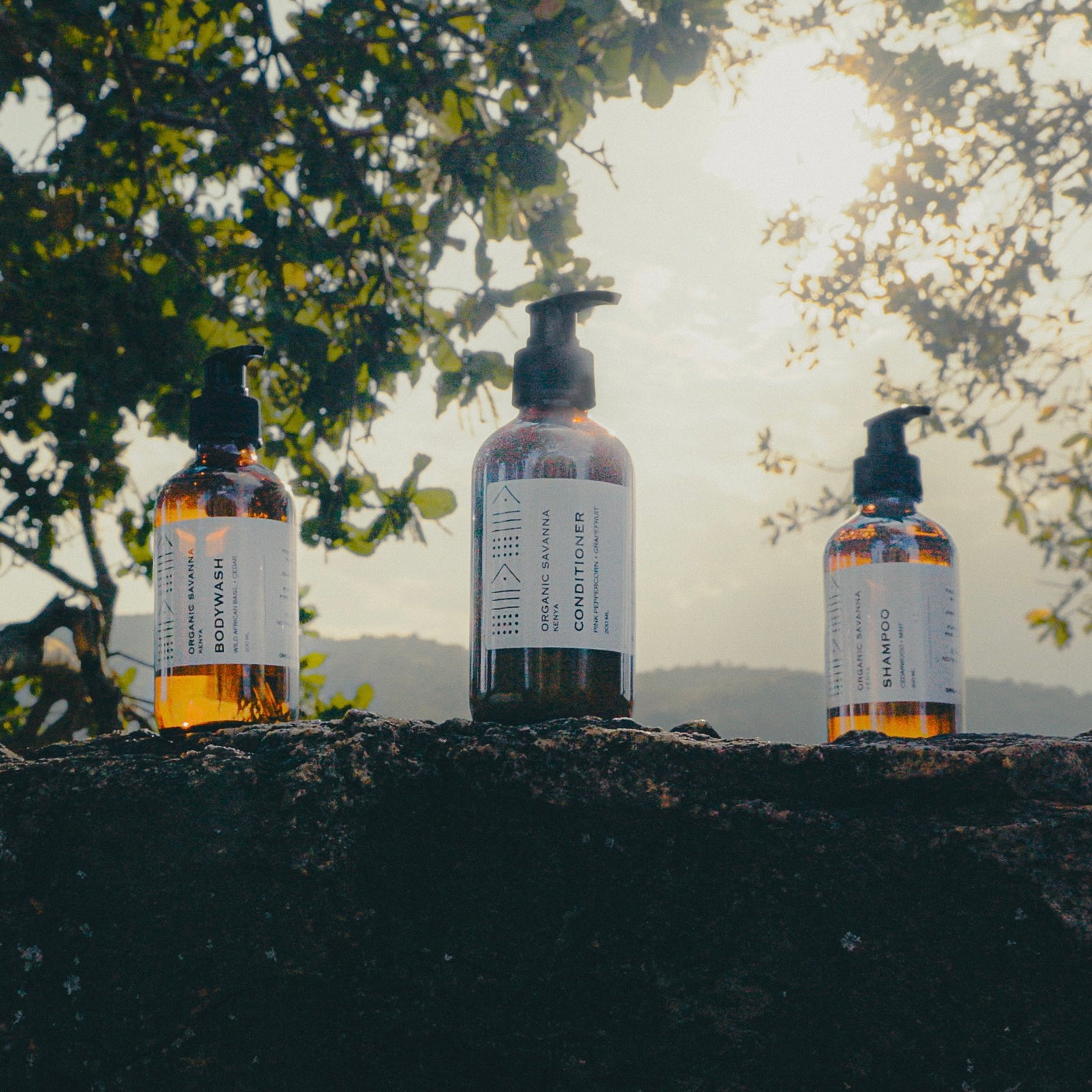 Shower Set: Shampoo . Conditioner . Bodywash – Organic Savanna